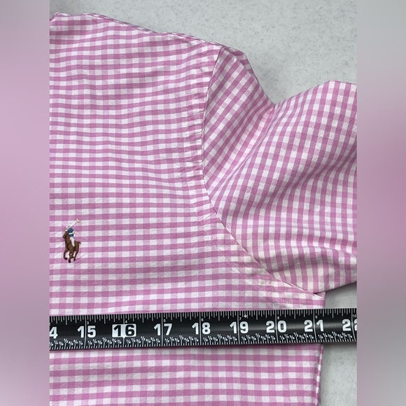 Ralph Lauren Men’s Pink White Check Pattern Long Sleeve Dress Shirt. Small. - Picture 6 of 11